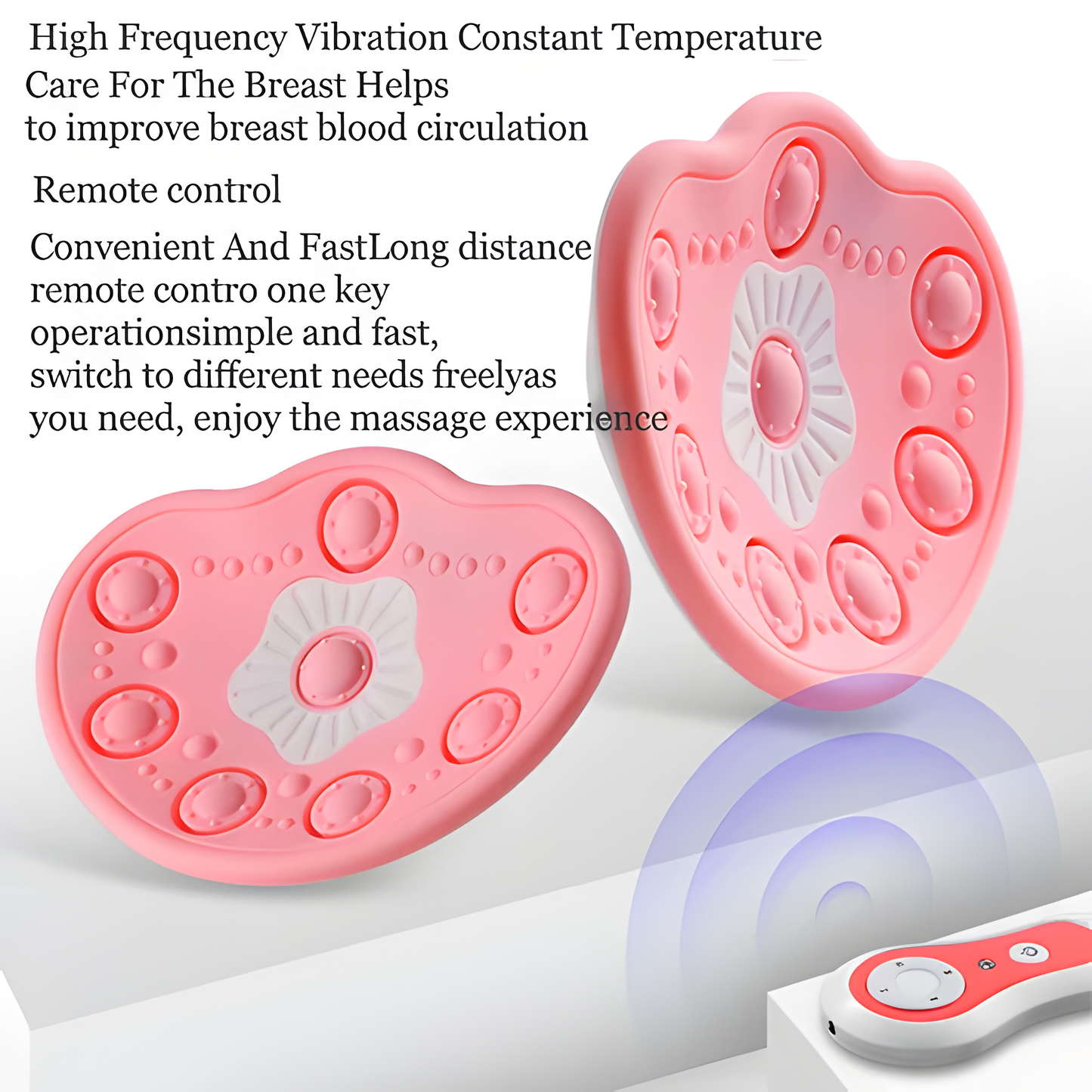 Wireless Breast Massager with Hot Compress & Red Light Therapy