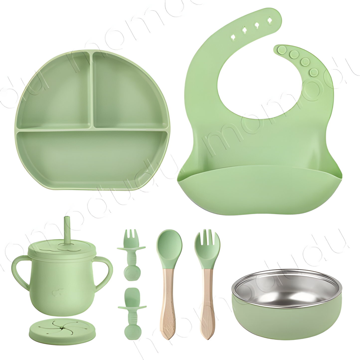 Baby Silicone Feeding Set – 6-Piece BPA-Free Tableware for Toddlers