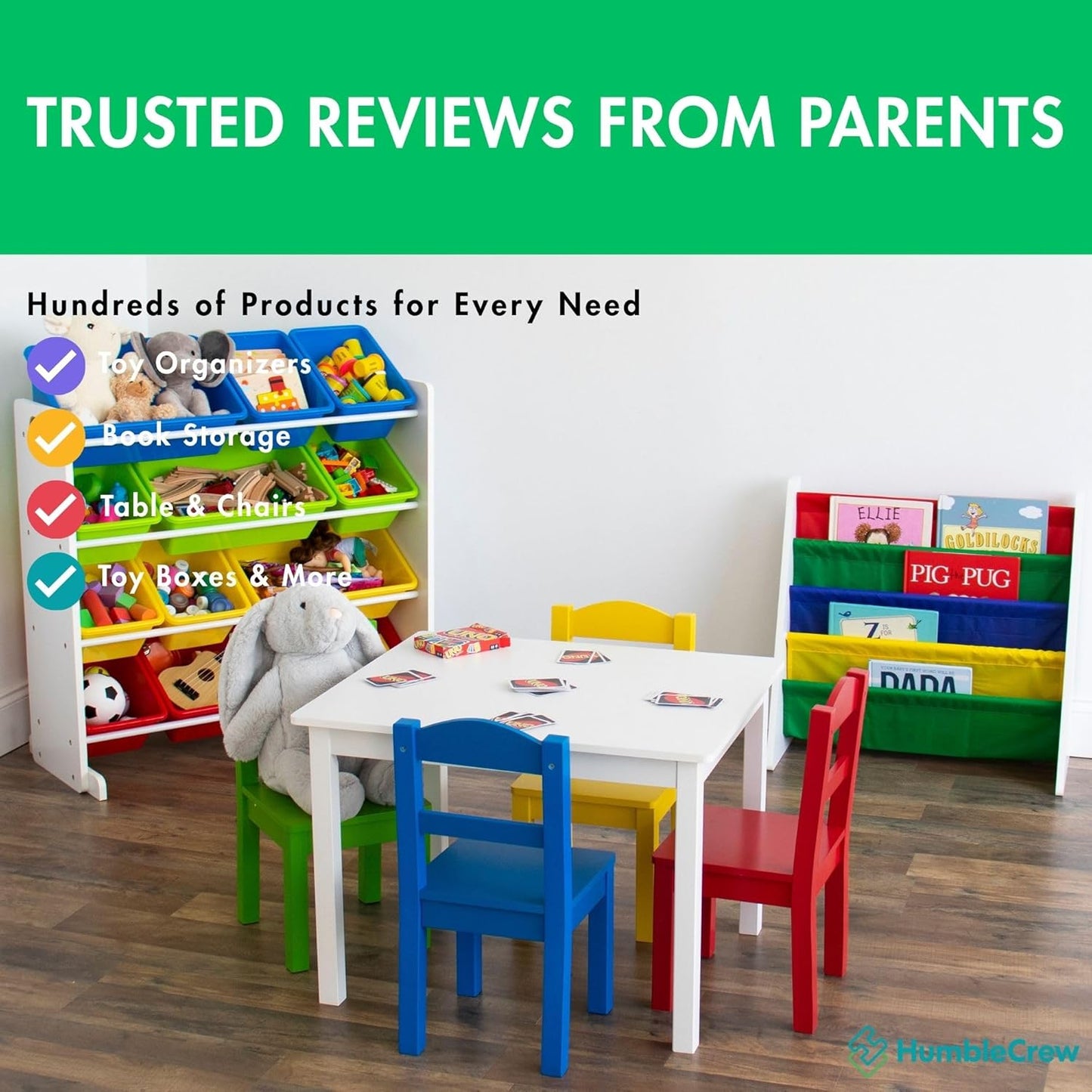 Kids Toy Storage Organizer with 12 Plastic Bins, White/Primary – Removable Bins for Playroom, Bedroom, Toddler Furniture for Boys and Girls Ages