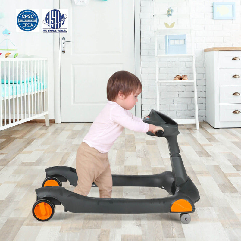 2-In-1 Foldable Activity Push Walker with Adjustable Heights