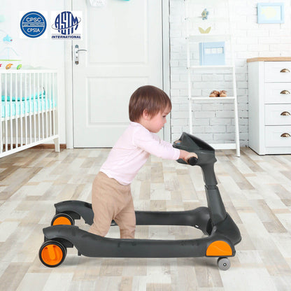 2-In-1 Foldable Activity Push Walker with Adjustable Heights