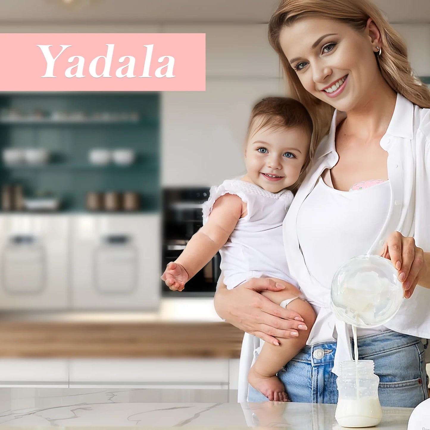 Wearable Electric Hands-Free Breast Pump, Wearable Electric Breast Pump with 4 Modes, 12 Levels, Pink