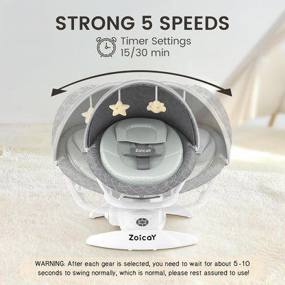Zoicoy Automatic Baby Rocker - Motion Detection & Bluetooth Swing