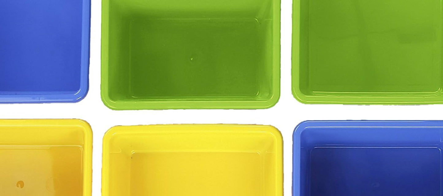 Kids Toy Storage Organizer with 12 Plastic Bins, White/Primary – Removable Bins for Playroom, Bedroom, Toddler Furniture for Boys and Girls Ages