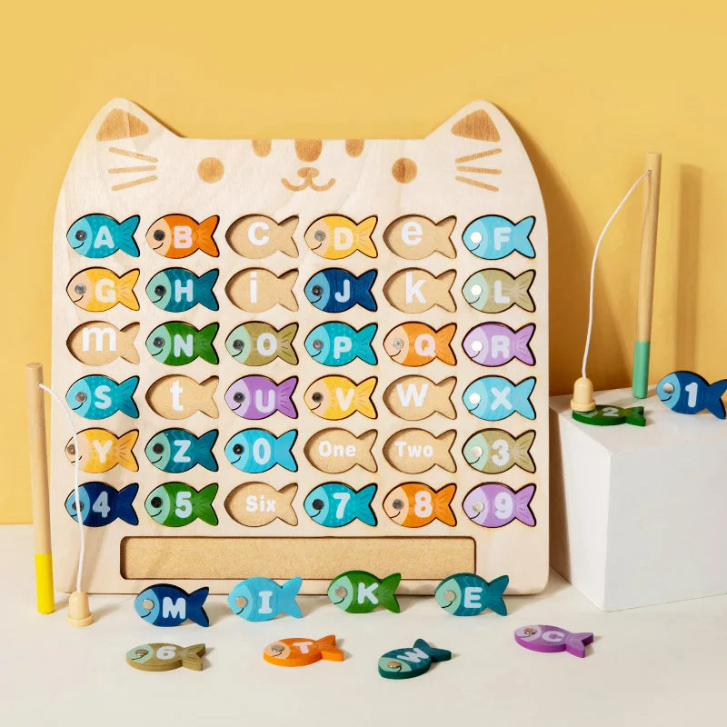 Wooden Magnetic Fishing Game for Kids
