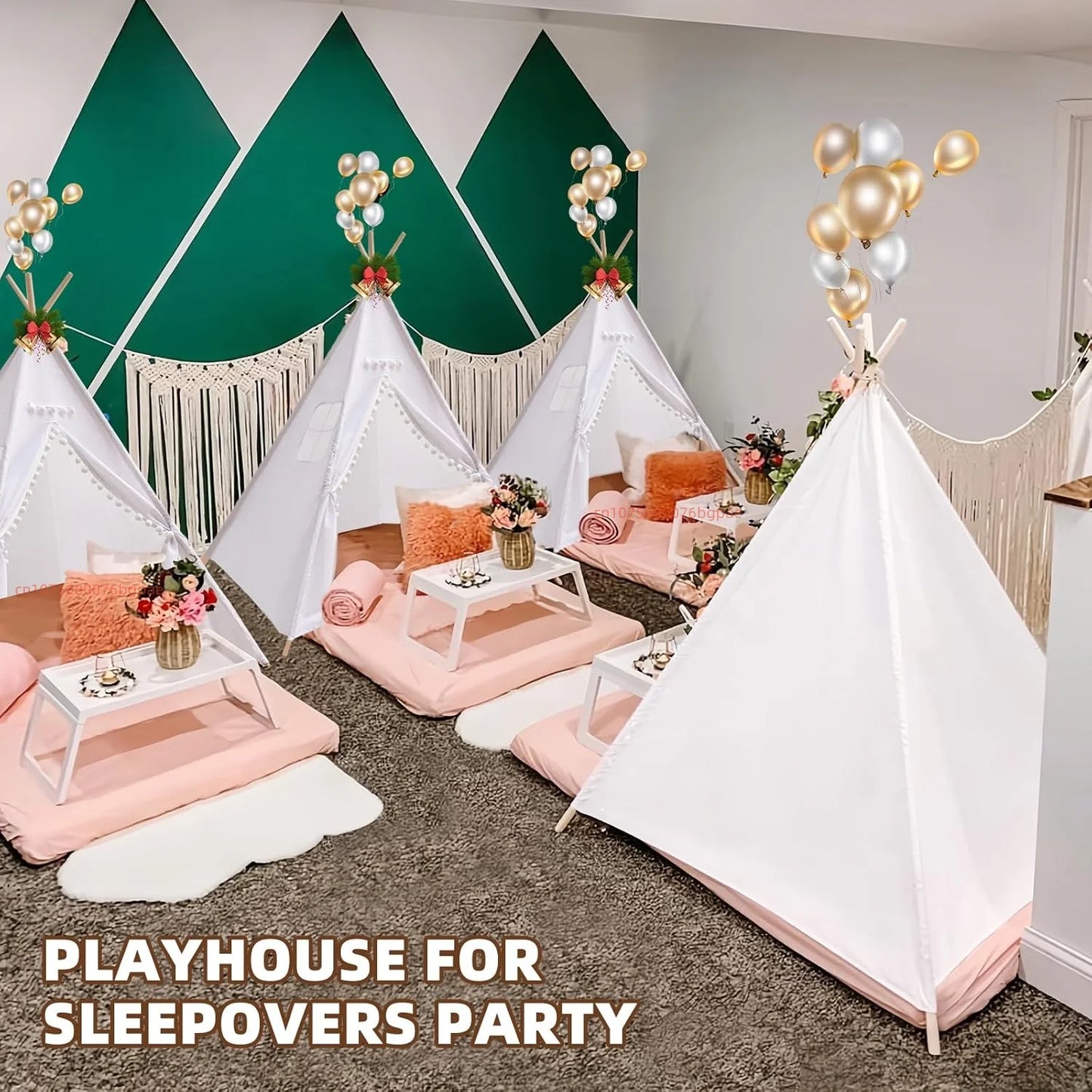 Kids Teepee Tent with Curtain | Foldable Indoor Play House for Toddlers | Boys & Girls Ages 3–12 (1.35m & 1.6m)
