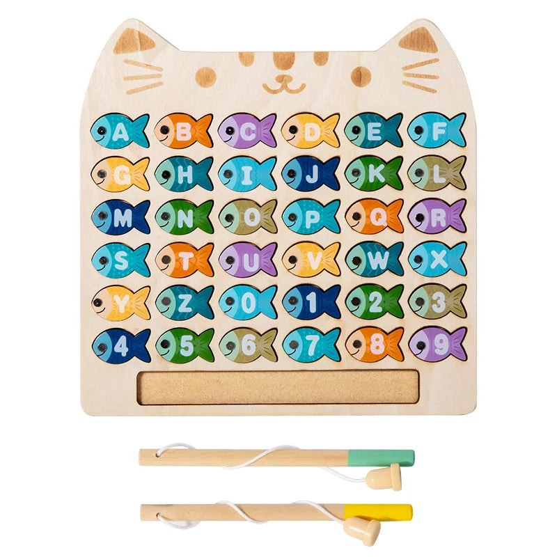 Wooden Magnetic Fishing Game for Kids