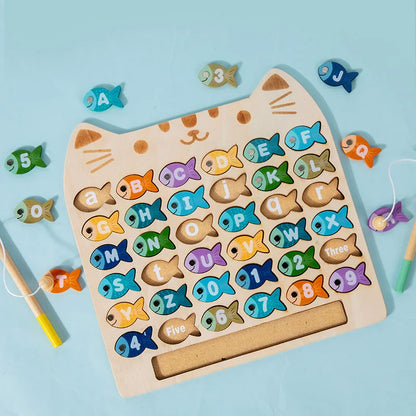 Wooden Magnetic Fishing Game for Kids