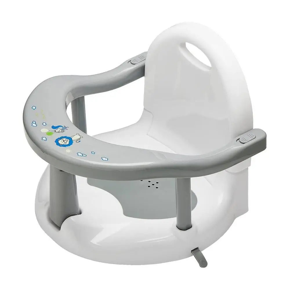 Baby bath seat with adjustable stand on a white background
