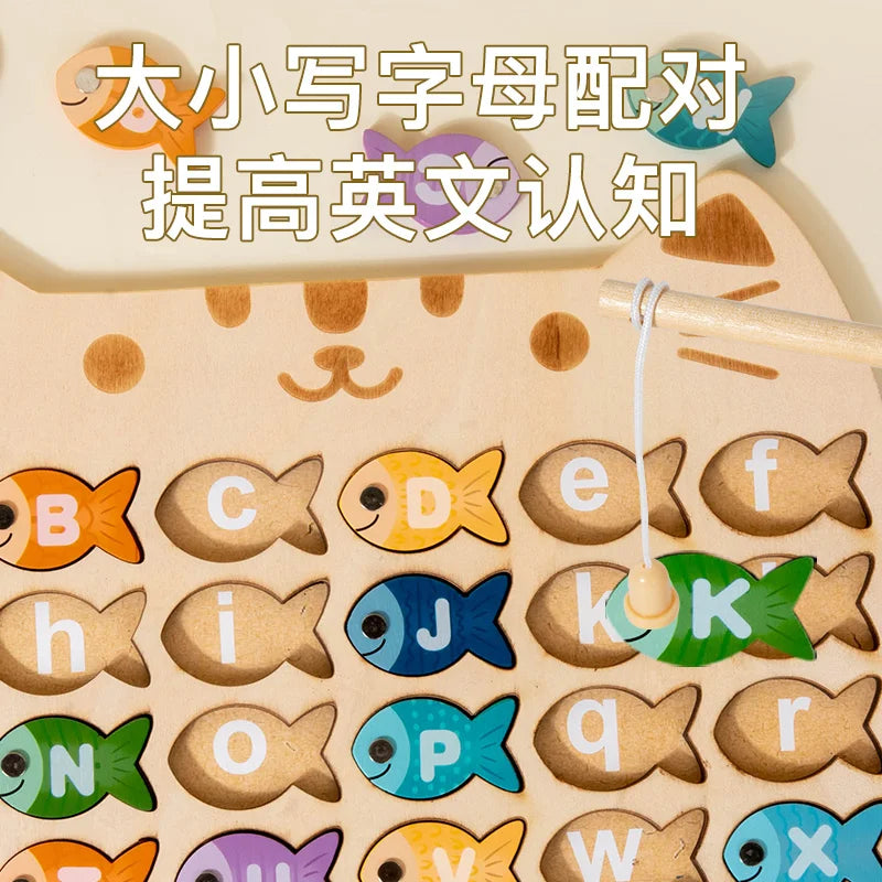 Wooden Magnetic Fishing Game for Kids