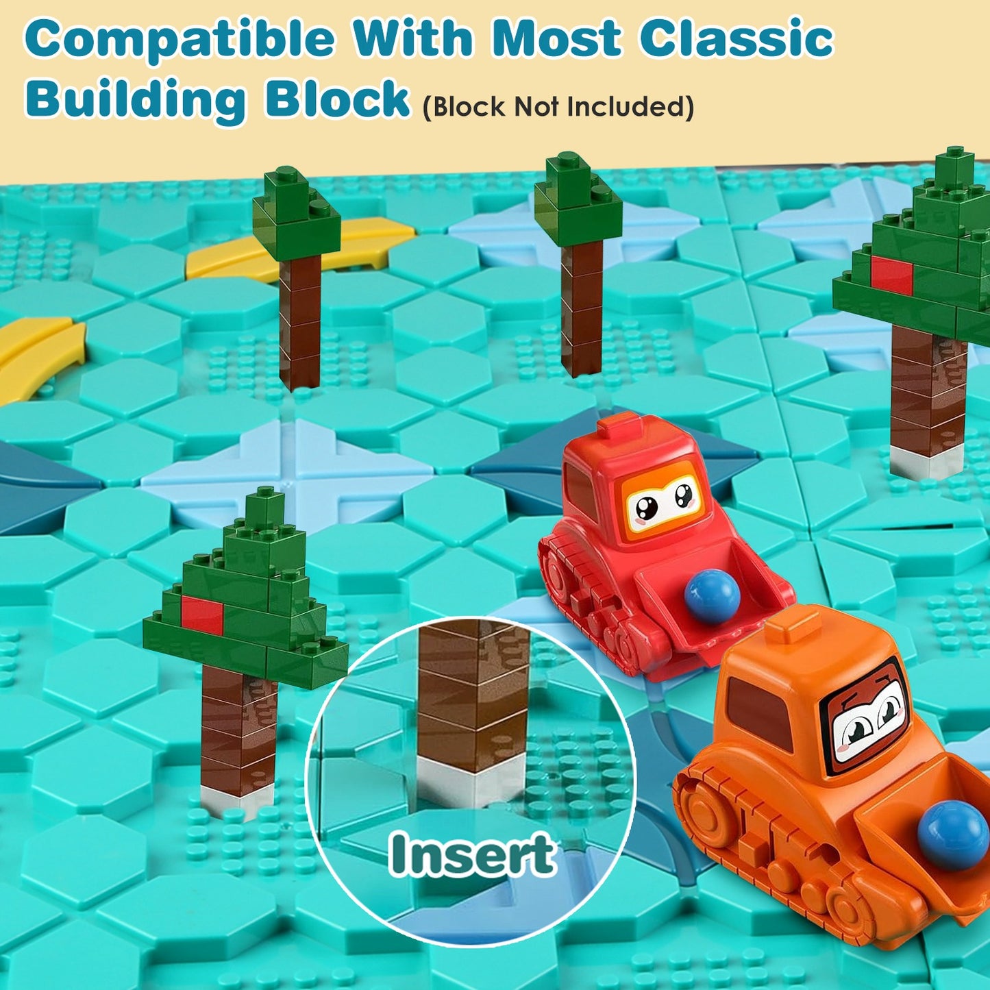 Logical Road Builder Puzzle - STEM Educational Game for Kids 3-8, Brain Teaser Track Building Toy with Pull-Back Car