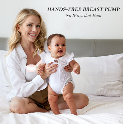 Wearable Electric Hands-Free Breast Pump, Wearable Electric Breast Pump with 4 Modes, 12 Levels, Pink