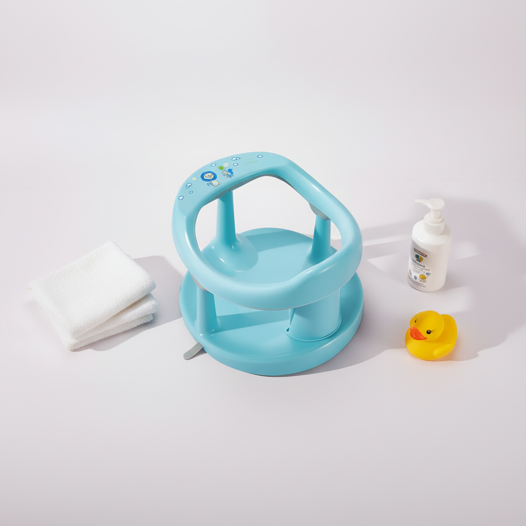 Baby bath chair flat lay