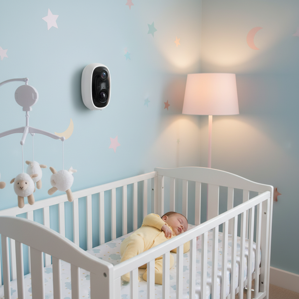 Baby monitor nursery wall
