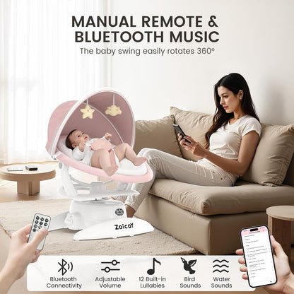 Zoicoy Automatic Baby Rocker - Motion Detection & Bluetooth Swing