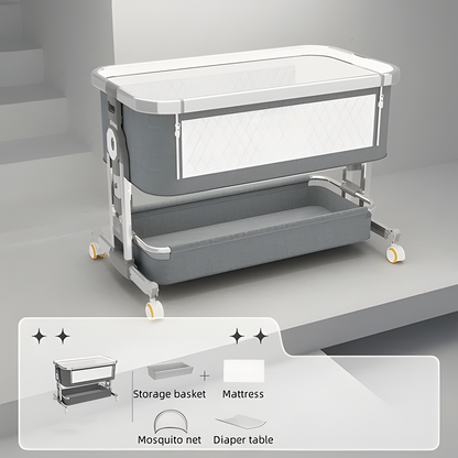 Foldable Baby Crib & Bassinet | Adjustable Height, Portable 0–2 Years