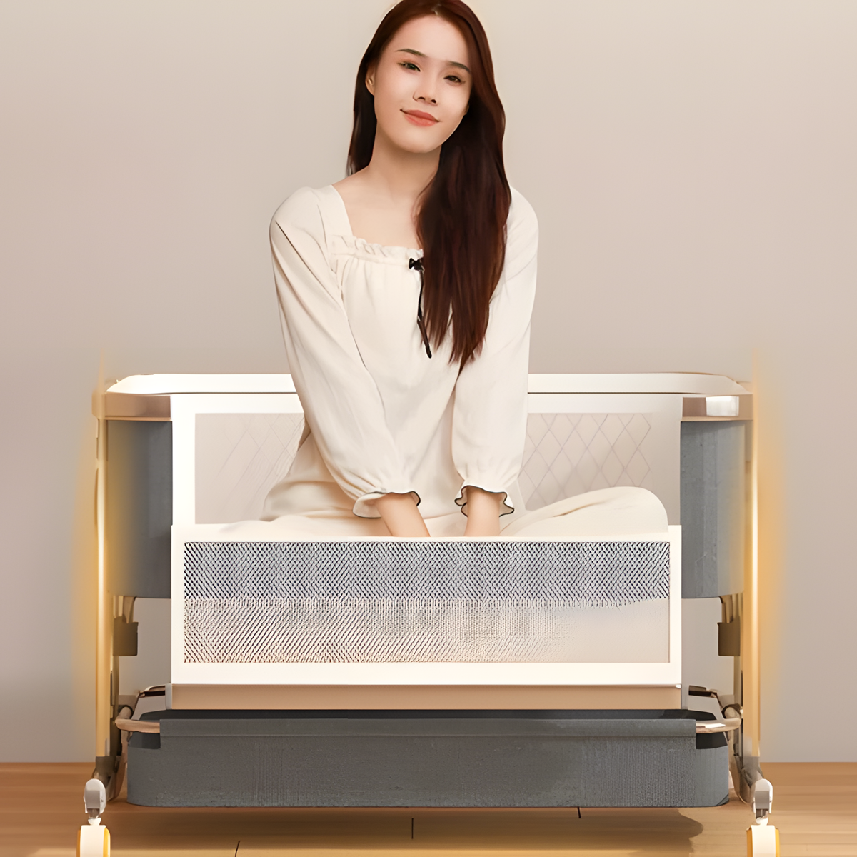 Foldable Baby Crib & Bassinet | Adjustable Height, Portable 0–2 Years