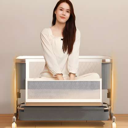 Foldable Baby Crib & Bassinet | Adjustable Height, Portable 0–2 Years