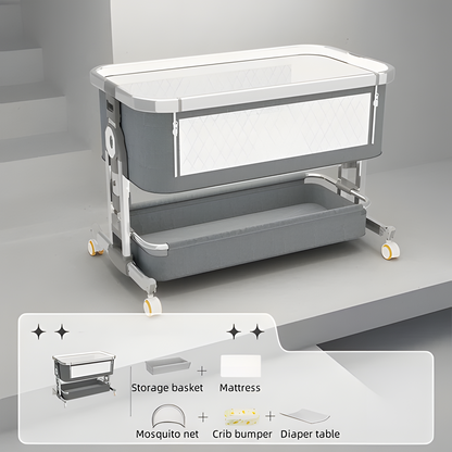 Foldable Baby Crib & Bassinet | Adjustable Height, Portable 0–2 Years