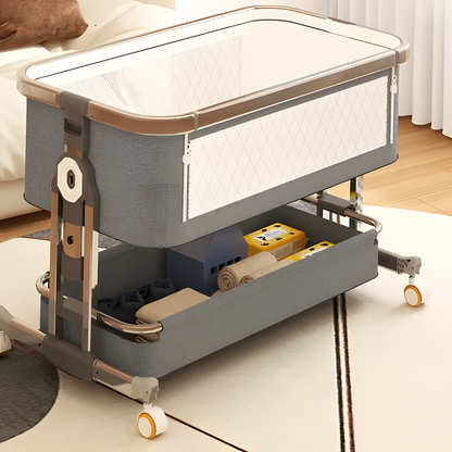 Foldable Baby Crib & Bassinet | Adjustable Height, Portable 0–2 Years