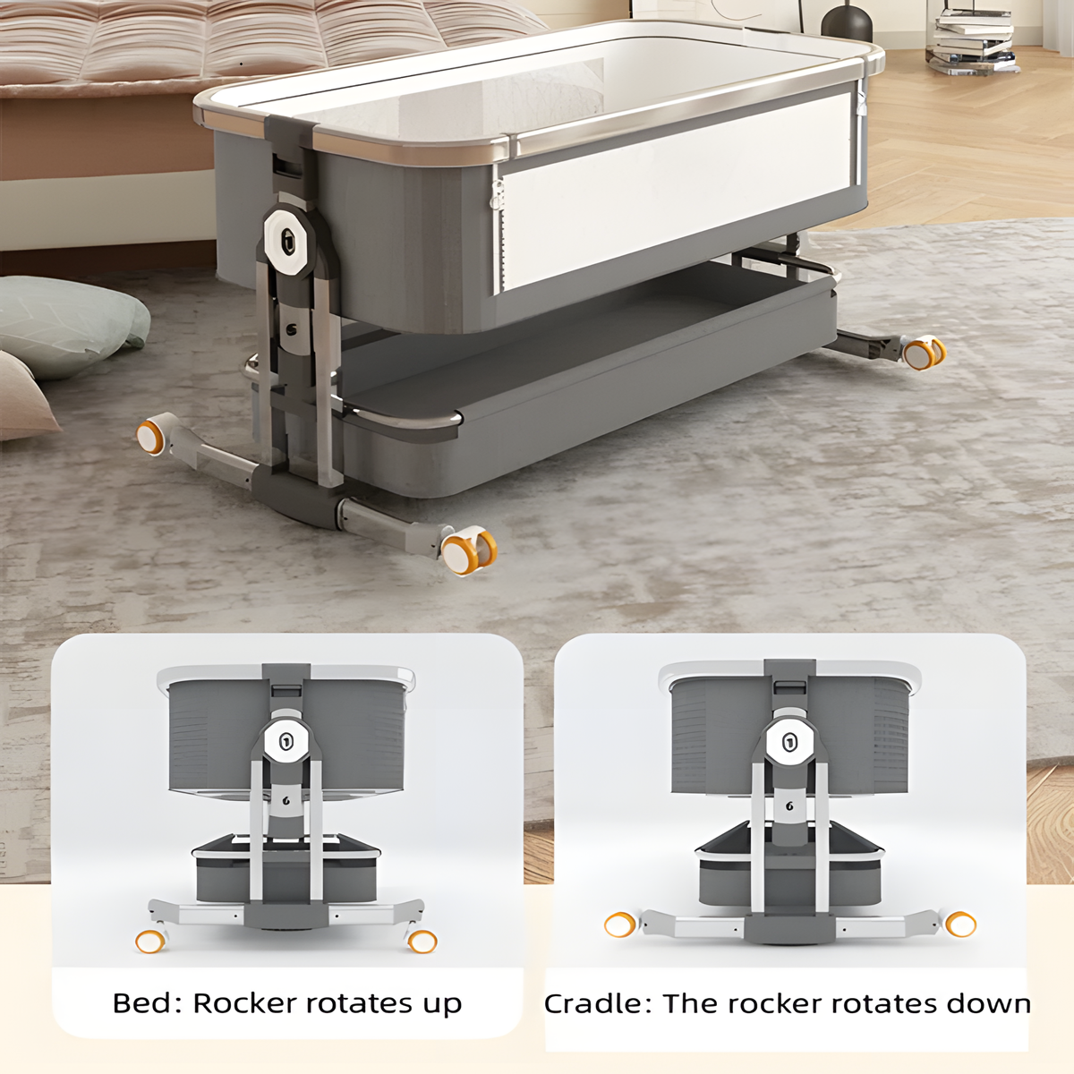 Foldable Baby Crib & Bassinet | Adjustable Height, Portable 0–2 Years