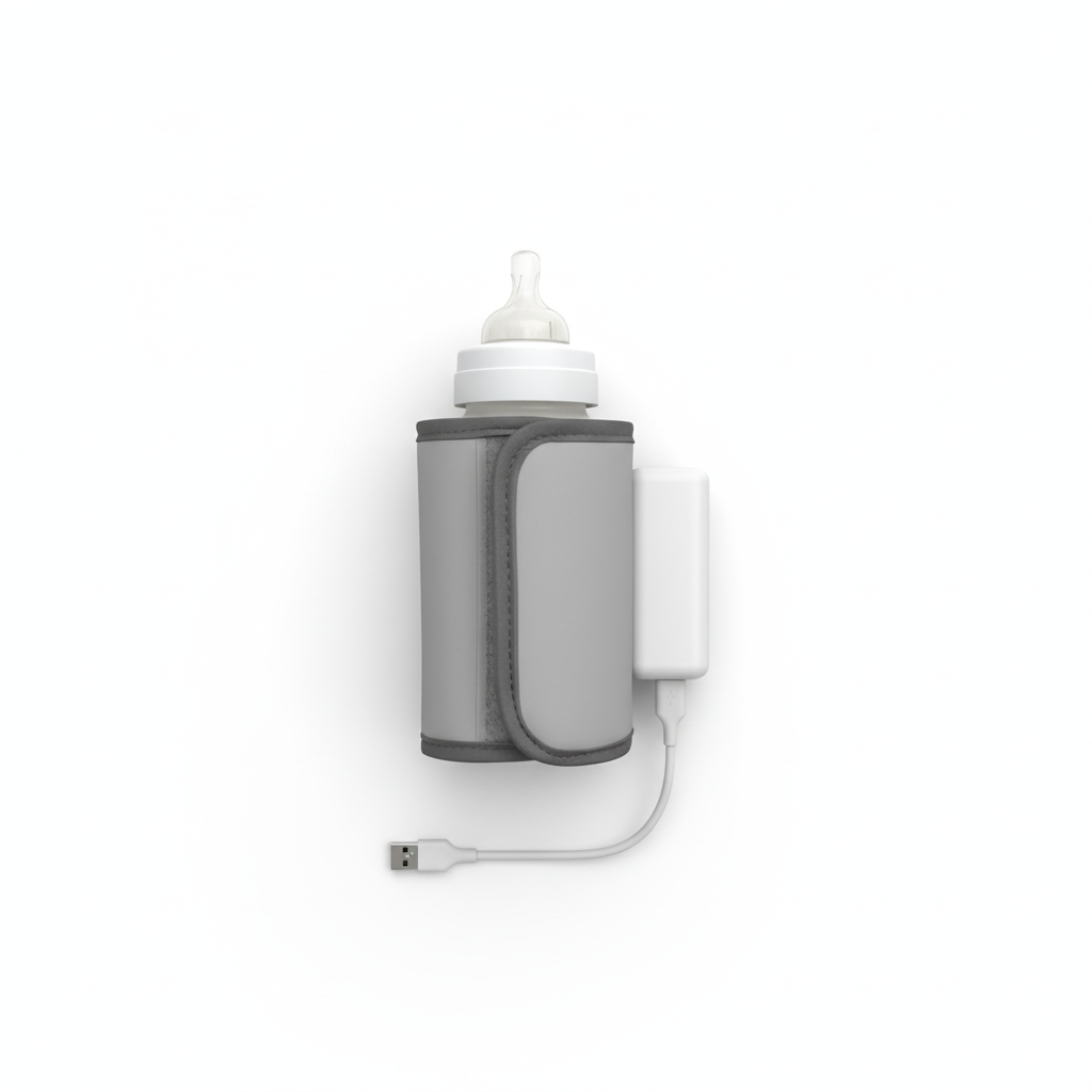 Bottle warmer flat lay with power bank