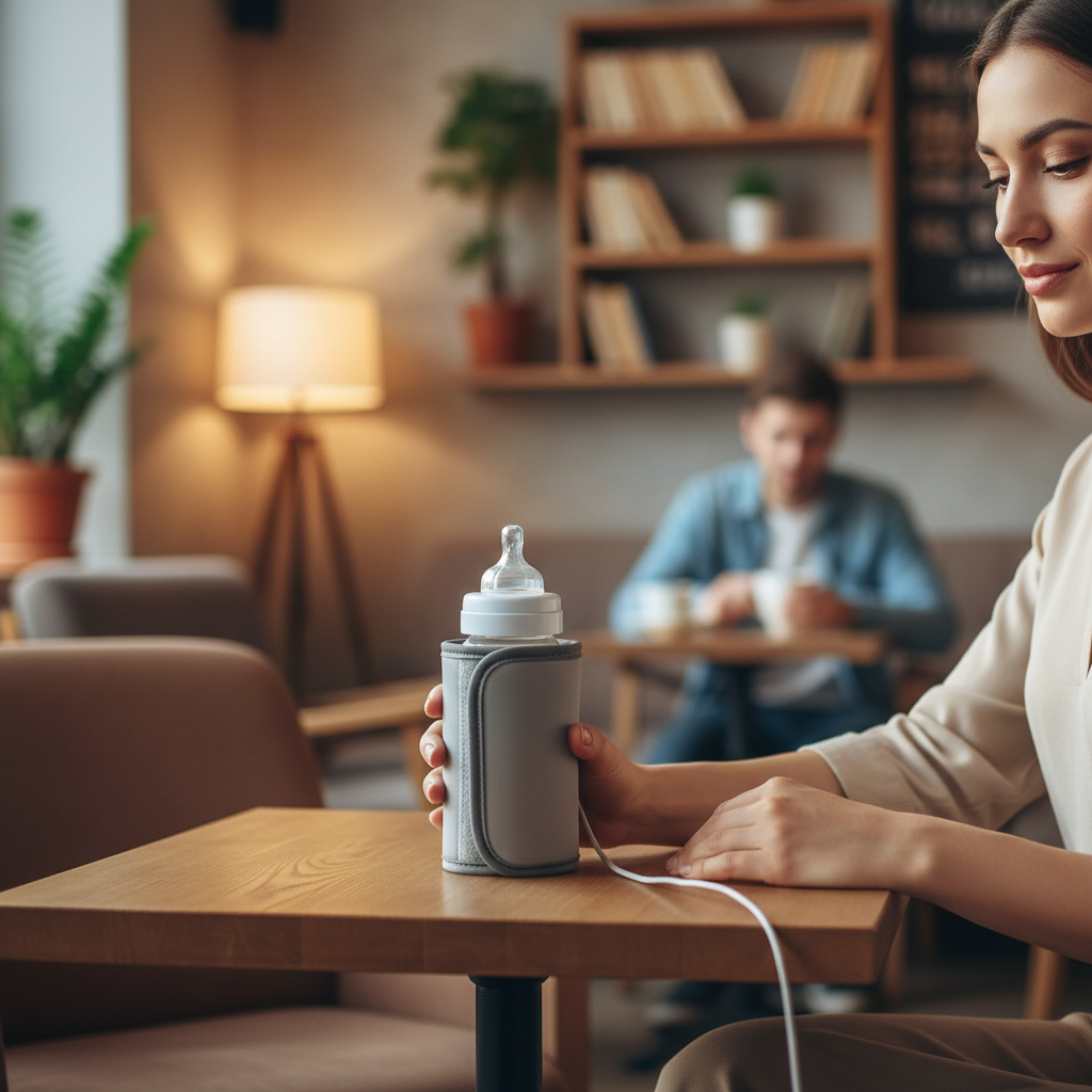 Bottle warmer in café