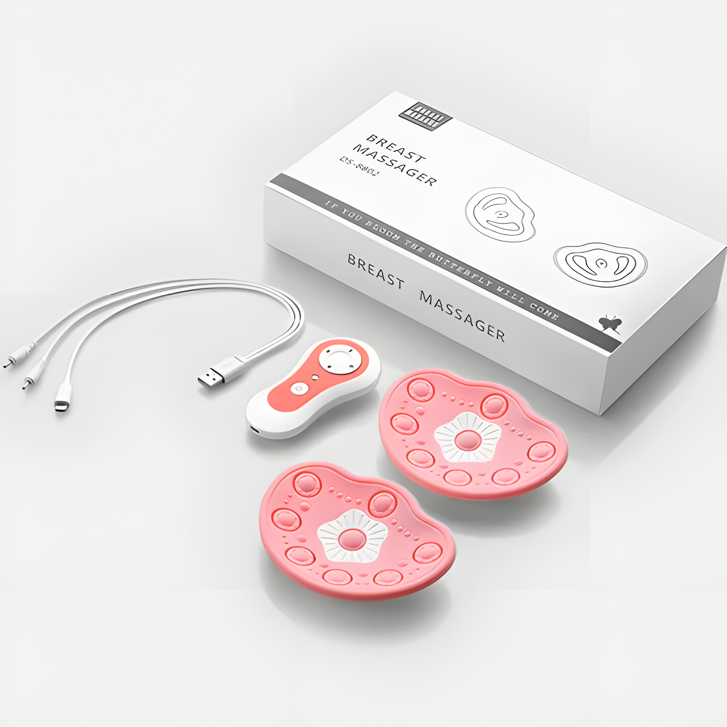 Wireless Breast Massager with Hot Compress & Red Light Therapy