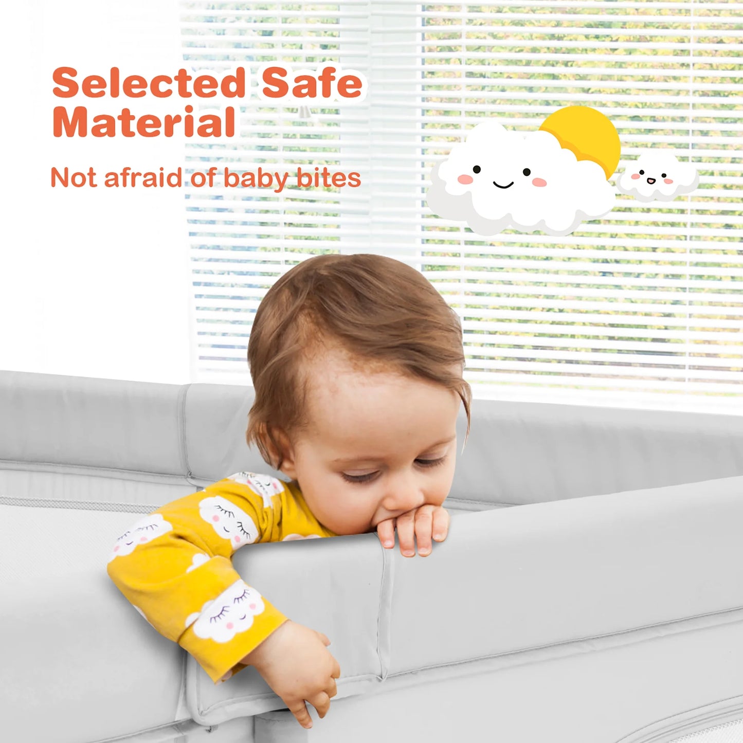 Baby Playpen Infant Large Safety Play Center Yard with 50 Ocean Balls Grey