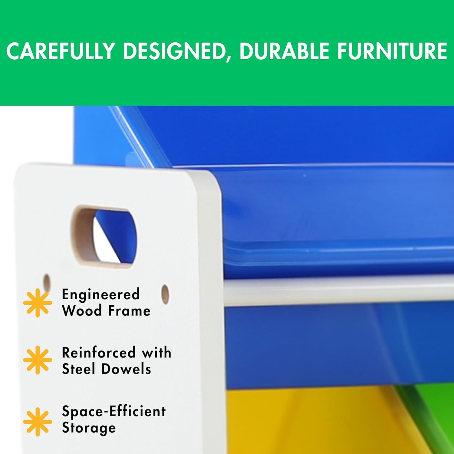 Kids Toy Storage Organizer with 12 Plastic Bins, White/Primary – Removable Bins for Playroom, Bedroom, Toddler Furniture for Boys and Girls Ages