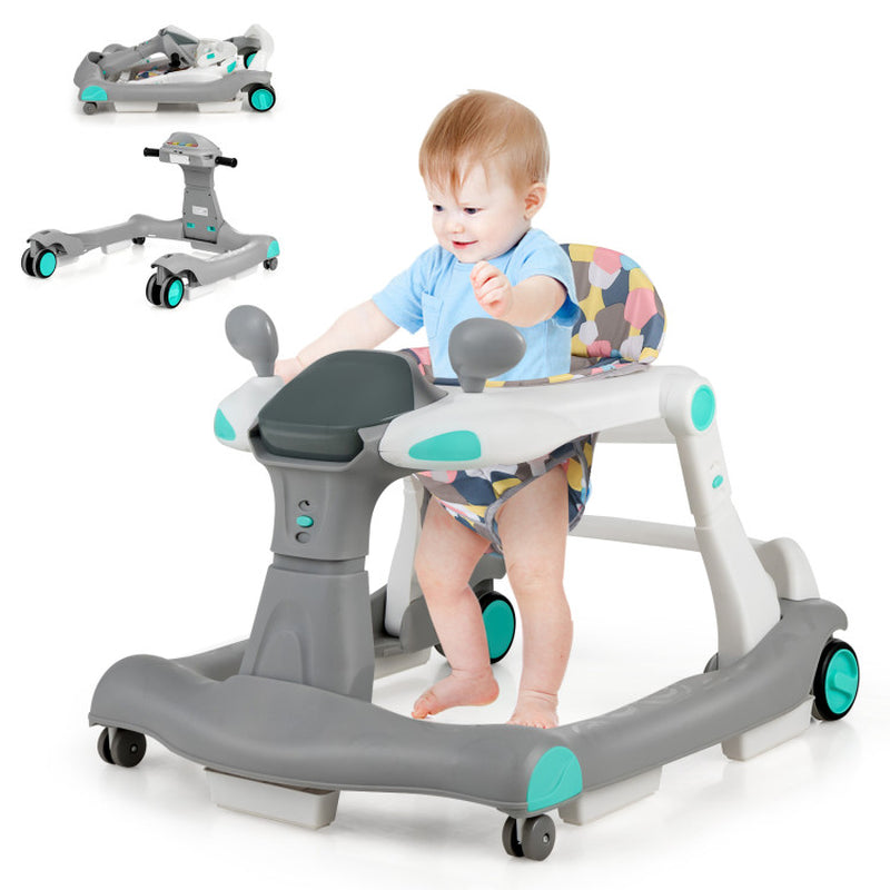 2-In-1 Foldable Activity Push Walker with Adjustable Heights