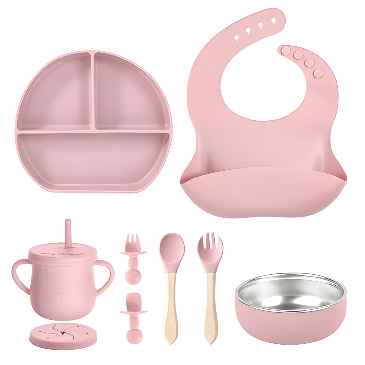 Baby Silicone Feeding Set – 6-Piece BPA-Free Tableware for Toddlers