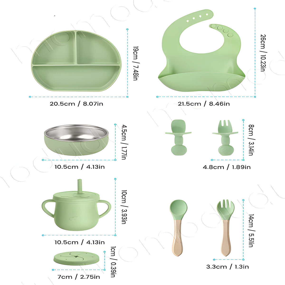 Baby Silicone Feeding Set – 6-Piece BPA-Free Tableware for Toddlers