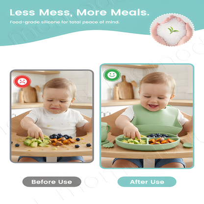 Baby Silicone Feeding Set – 6-Piece BPA-Free Tableware for Toddlers