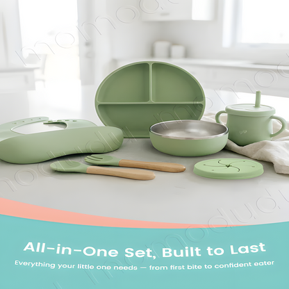 Baby Silicone Feeding Set – 6-Piece BPA-Free Tableware for Toddlers