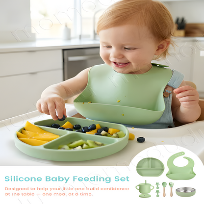 Baby Silicone Feeding Set – 6-Piece BPA-Free Tableware for Toddlers
