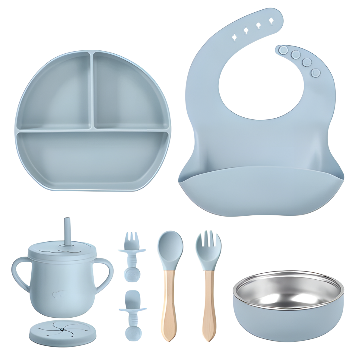 Baby Silicone Feeding Set – 6-Piece BPA-Free Tableware for Toddlers