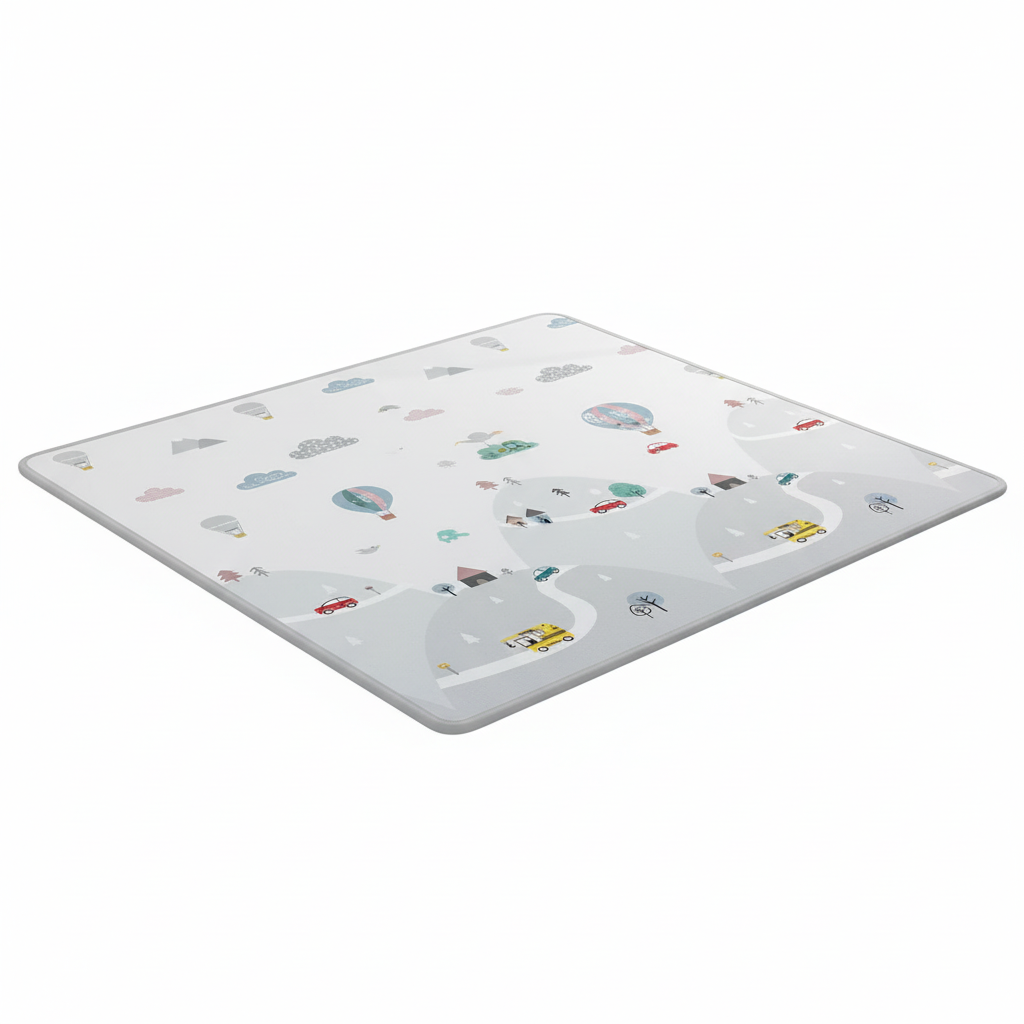 Foldable Baby Crawling Play Mat - White Background