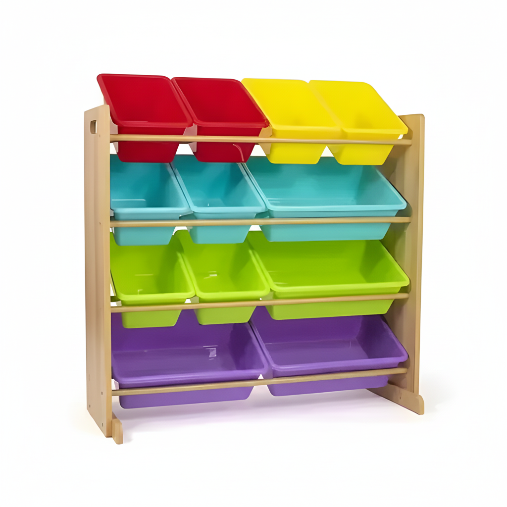 Kids Toy Storage Rack on White Background