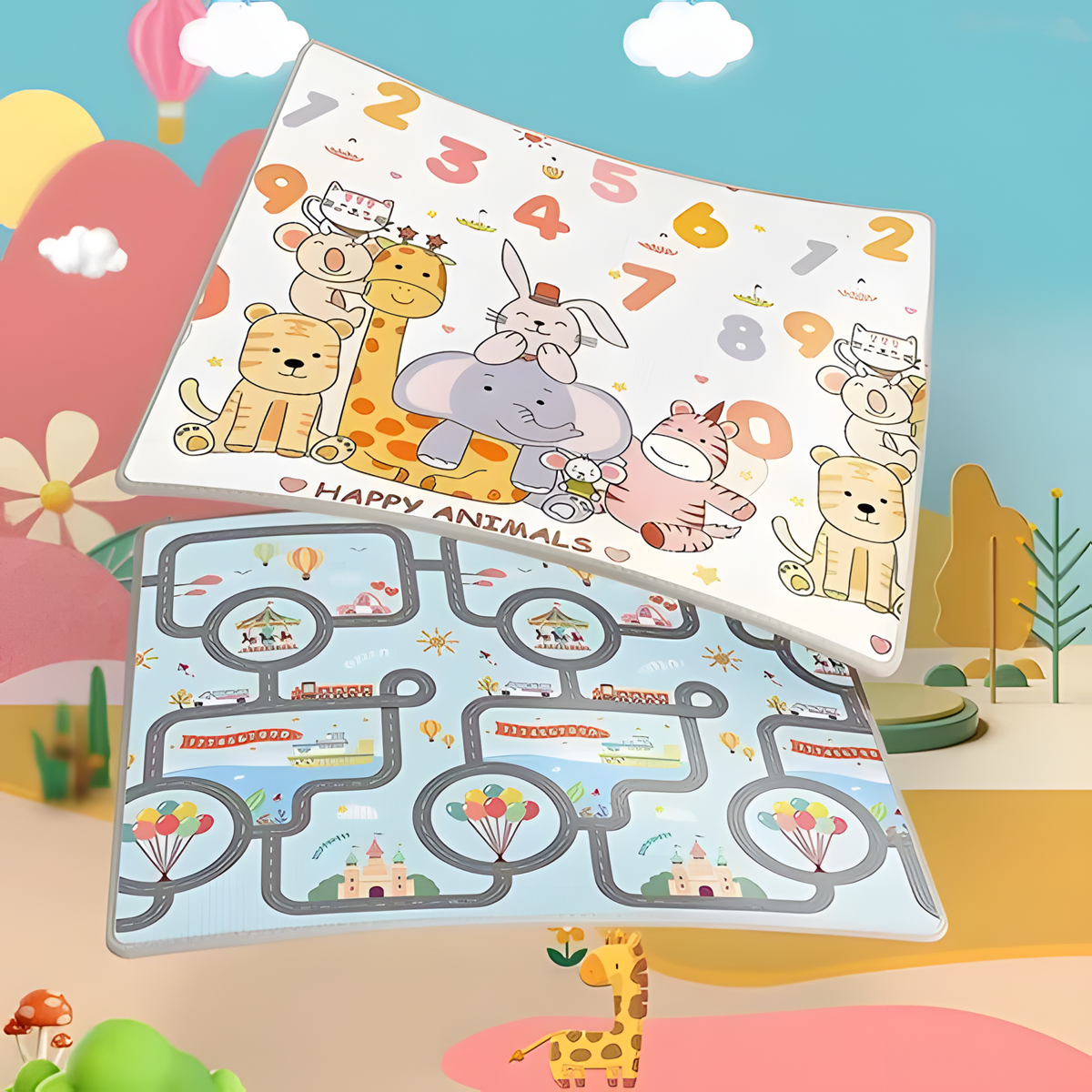 Baby Crawling Play Mat | Foldable Double-Sided Foam Safety Rug for Children (0.5cm & 1cm)