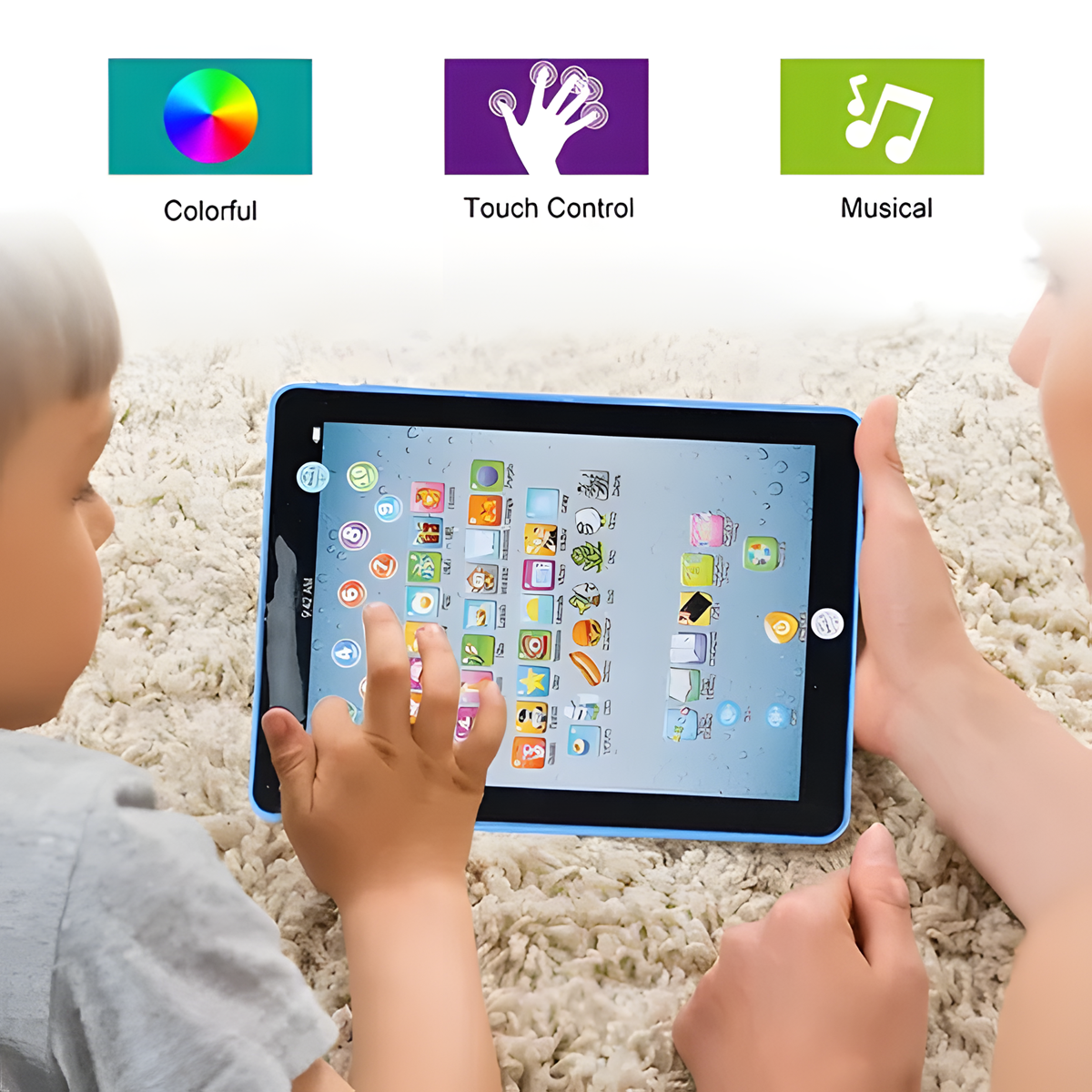 Interactive Baby Learning Tablet - Educational Touch Pad for Toddlers 1-6, Musical Toy with Alphabet & Animal Sounds
