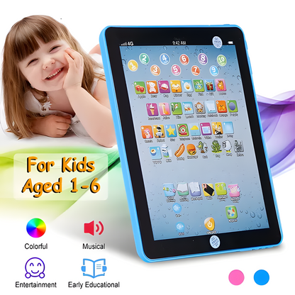 Interactive Baby Learning Tablet - Educational Touch Pad for Toddlers 1-6, Musical Toy with Alphabet & Animal Sounds