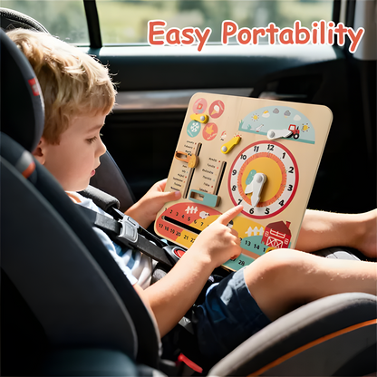 Montessori Wooden Learning Clock - Educational Calendar & Weather Station Toy for Toddlers, Preschool Learning & Time Telling