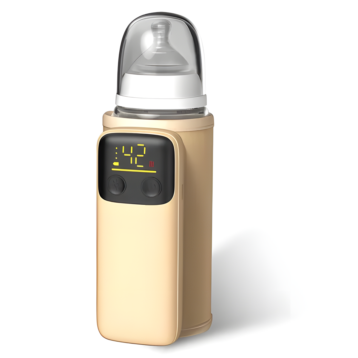 Portable Baby Bottle Warmer - USB Rechargeable Milk Warmer with Night Light, 4 Temperature Settings & Travel-Friendly