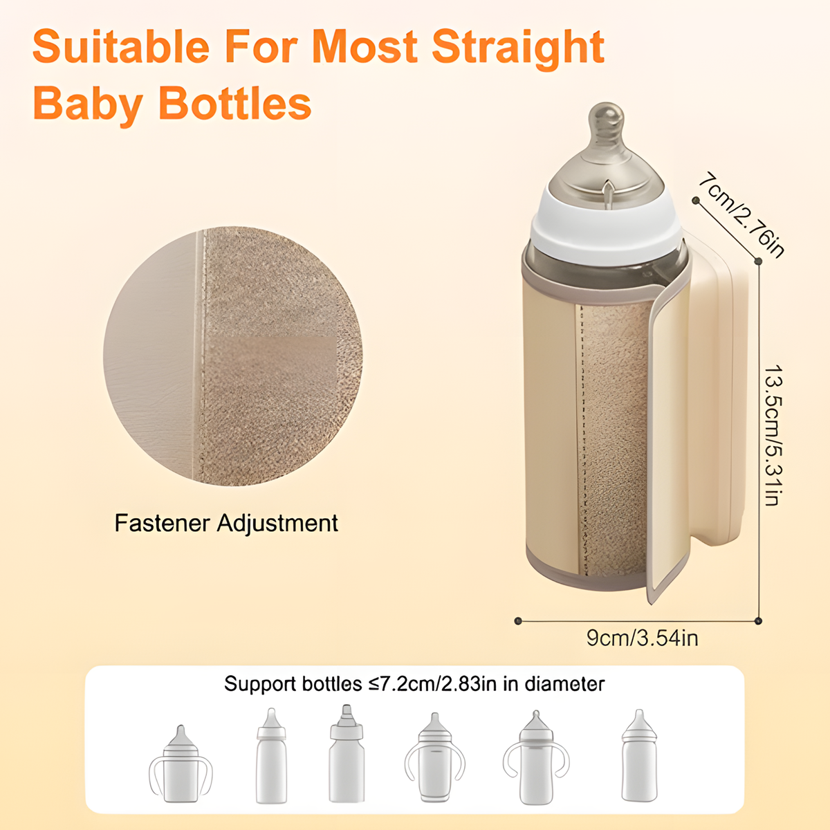 Portable Baby Bottle Warmer - USB Rechargeable Milk Warmer with Night Light, 4 Temperature Settings & Travel-Friendly