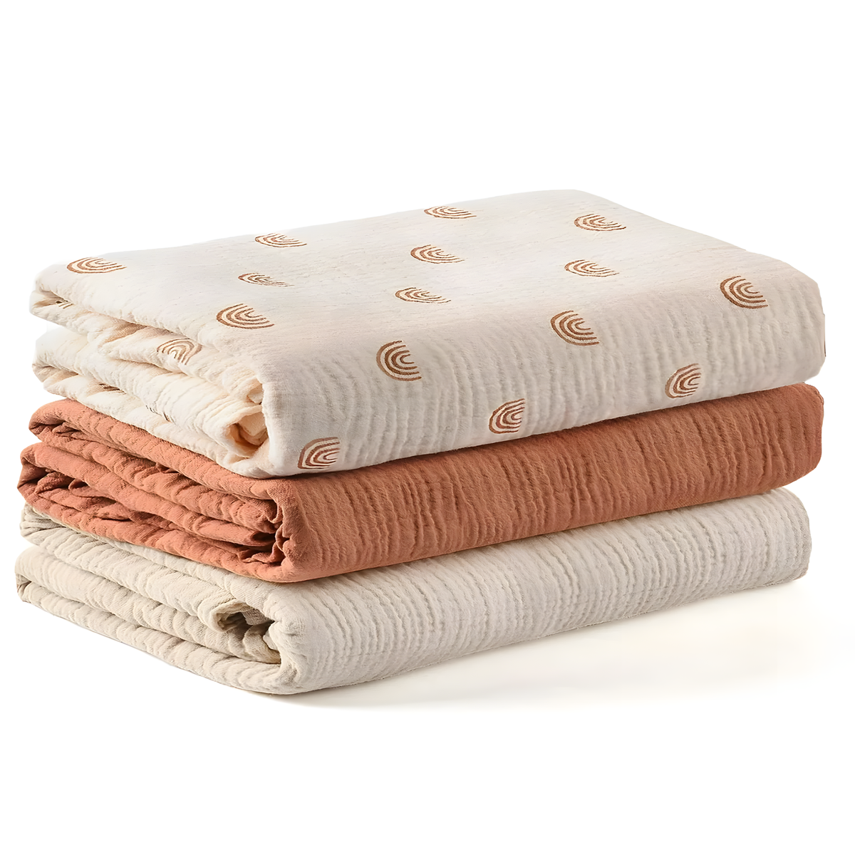 Muslin Baby Swaddle Blankets (3-Pack) | Soft Breathable Newborn Wrap for Boys & Girls