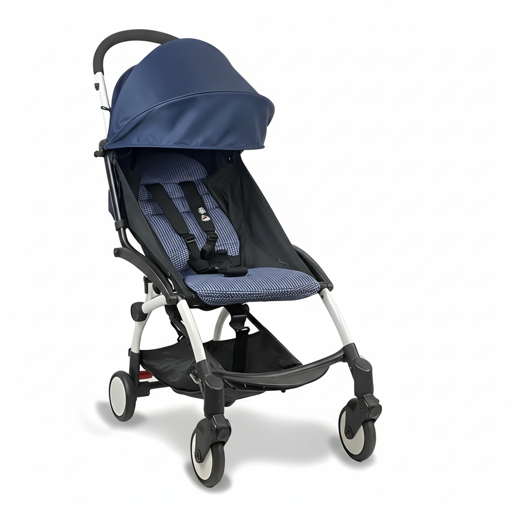 Navy Blue Babyzen YOYO Stroller - White Background