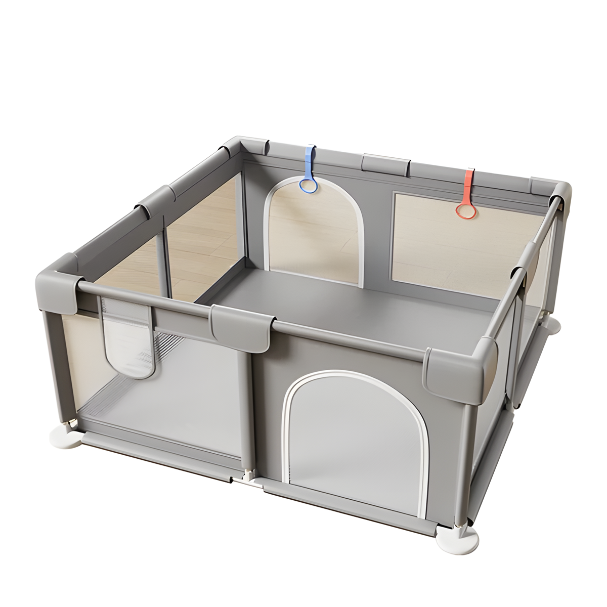 Baby Playpen with Pull Ring | Breathable Large Safety Gate Fence for Kids | Indoor & Outdoor Activity Center