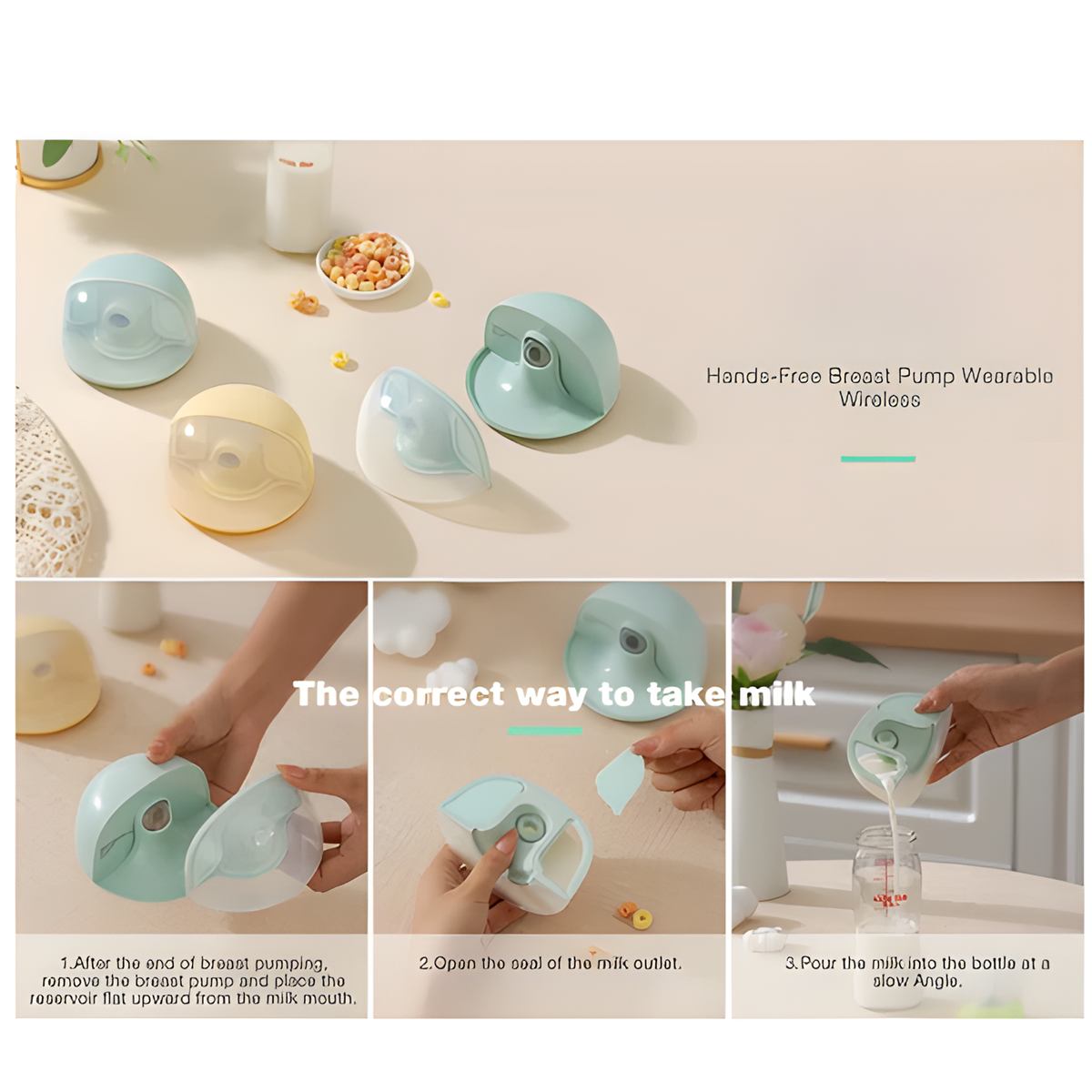 Wearable Electric Breast Pump – Hands-Free, BPA-Free, 3 Modes & 9 Levels