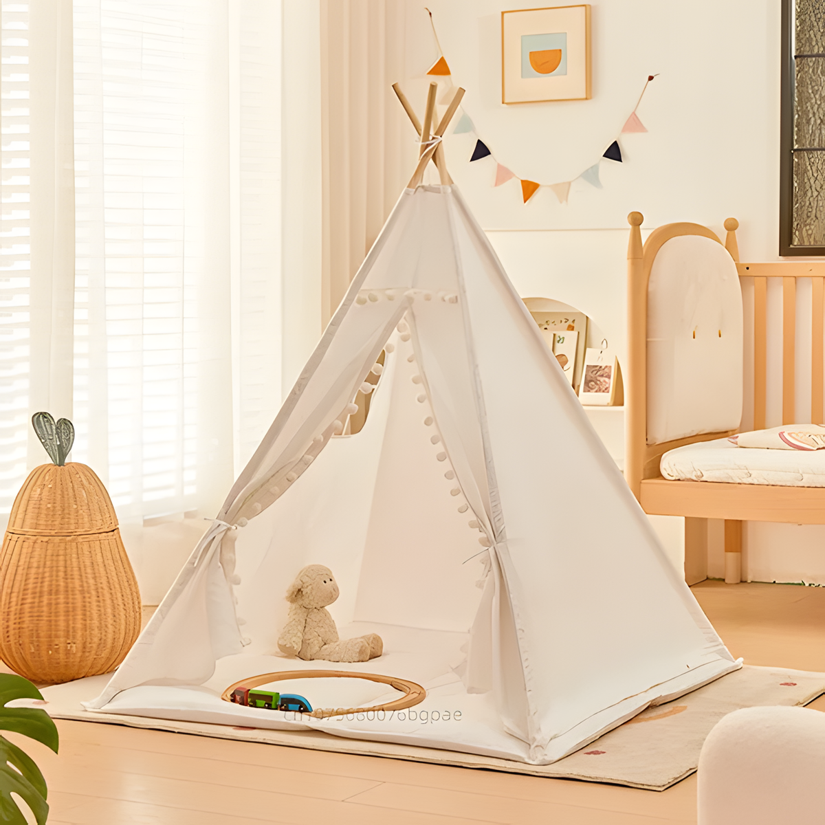 Kids Teepee Tent with Curtain | Foldable Indoor Play House for Toddlers | Boys & Girls Ages 3–12 (1.35m & 1.6m)